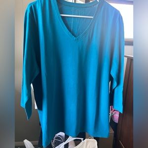 Eddie Bauer indigo blue 3/4 sleeve shirt